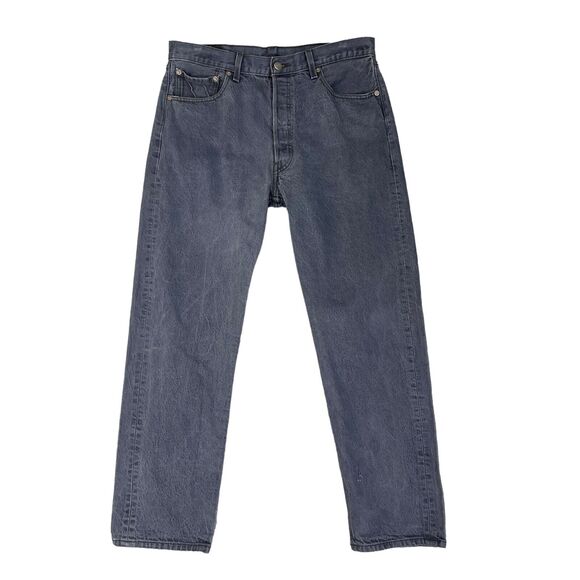 Levis Jeans Mens 36 Chalkboard 501XX Straight Button Fly Overlock Stitch Work - Picture 1 of 14